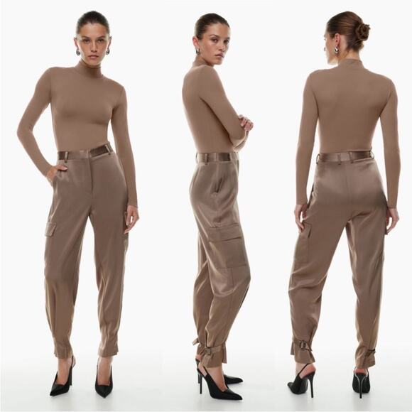 Aritzia Babaton Refined Cargo Pant in Grey Taupe Womens Size 00 - Picture 3 of 10